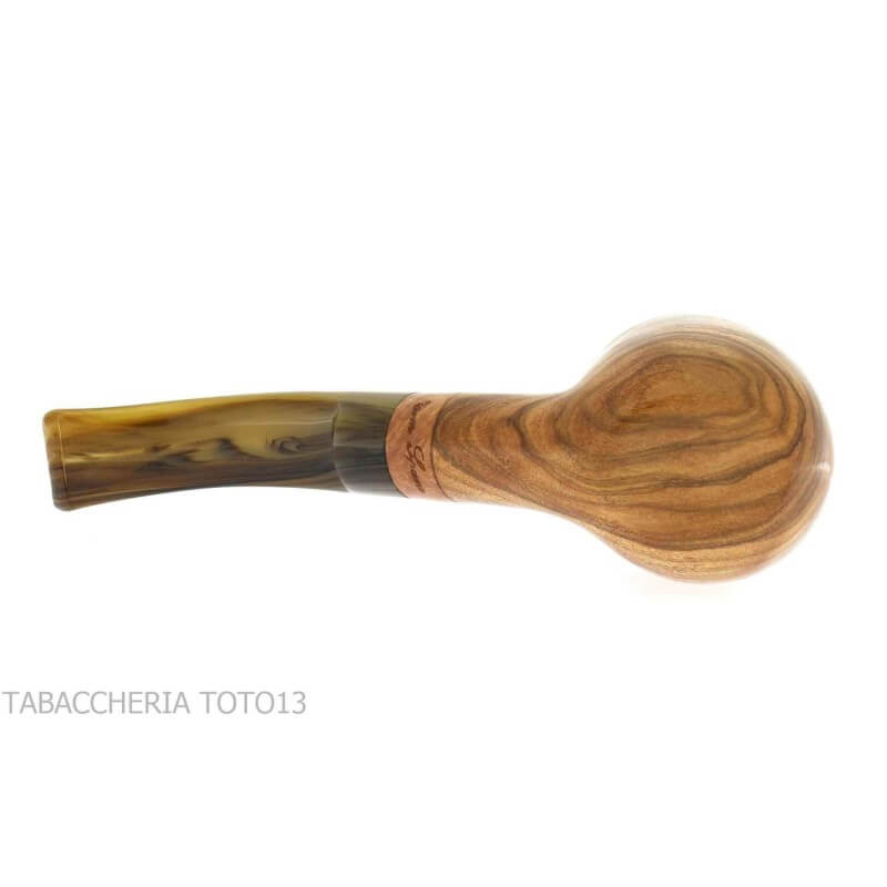 Tom Spanu pipa Bent billiard in ulivo - Tom Spanu pipe