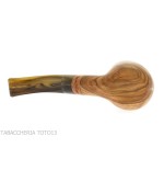 Bent billiard pipa de olivo por Tom Spanu - Pipas de Tabaco