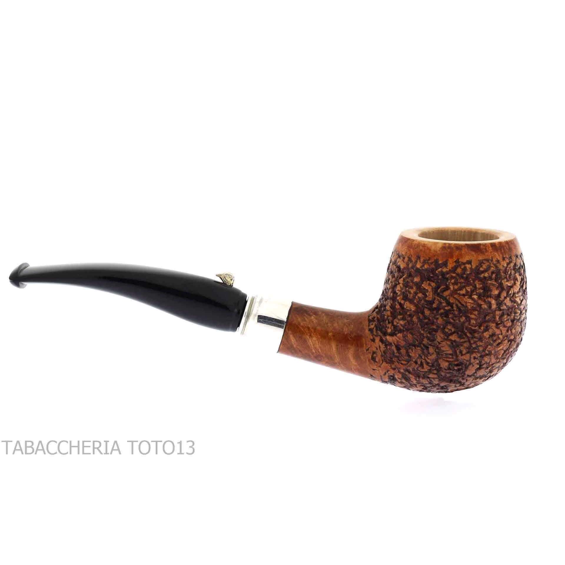 Pipa duck's shape bent apple briar rusticated - Tobacco Pipes - Natural root
