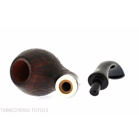 Fiamma di Re pipa de tabaco forma curvada Shou sugi Ban acabado - Pipas de Tabaco