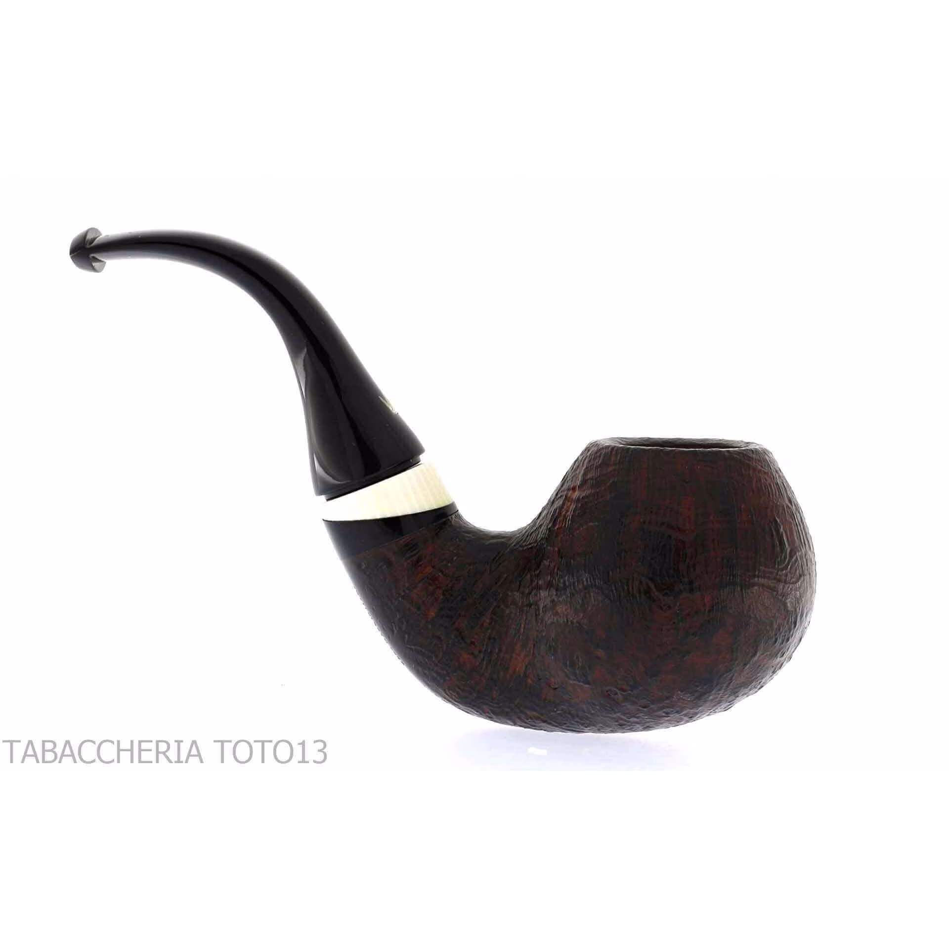 Fiamma di Re pipa de tabaco forma curvada Shou sugi Ban acabado - Pipas de Tabaco