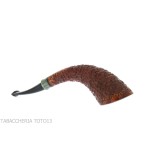 Fiamma di re heather line pipe, horn shape rusticated briar finish - Tobacco Pipes - Natural root