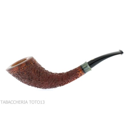 Fiamma di re heather line pipe, horn shape rusticated briar finish - Tobacco Pipes - Natural root