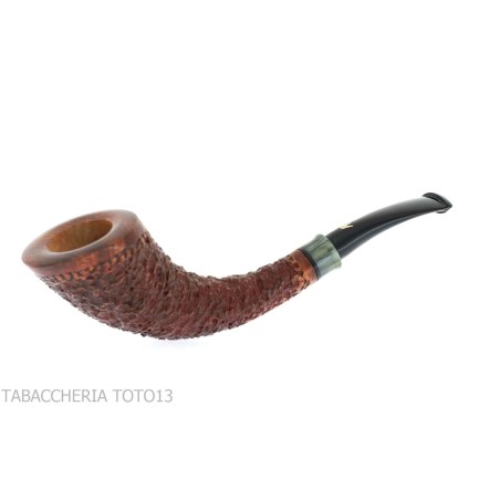 Fiamma di re heather line pipe, horn shape rusticated briar finish - Tobacco Pipes - Natural root