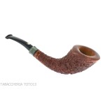 Fiamma di re heather line pipe, horn shape rusticated briar finish - Tobacco Pipes - Natural root