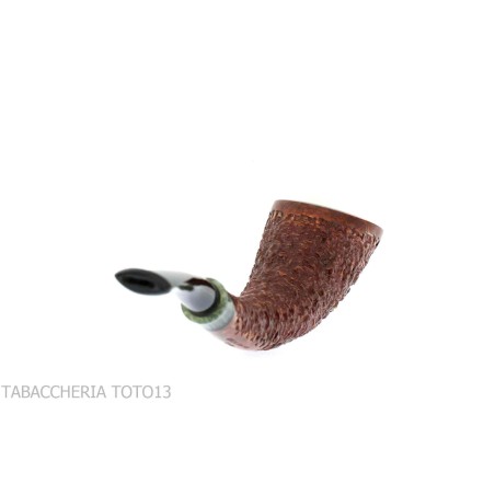 Fiamma di re heather line pipe, horn shape rusticated briar finish - Tobacco Pipes - Natural root