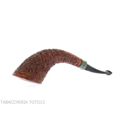 Fiamma di re Heather Line Pfeife, Hornform, rustikales Briar-Finish - Tabakpfeifen