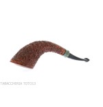 Fiamma di re heather line pipe, horn shape rusticated briar finish - Tobacco Pipes - Natural root