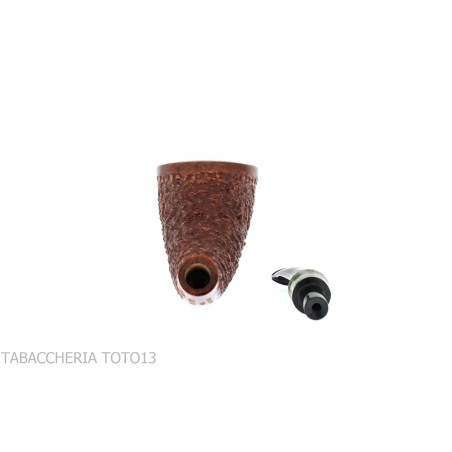 Fiamma di re heather line pipe, horn shape rusticated briar finish - Tobacco Pipes - Natural root