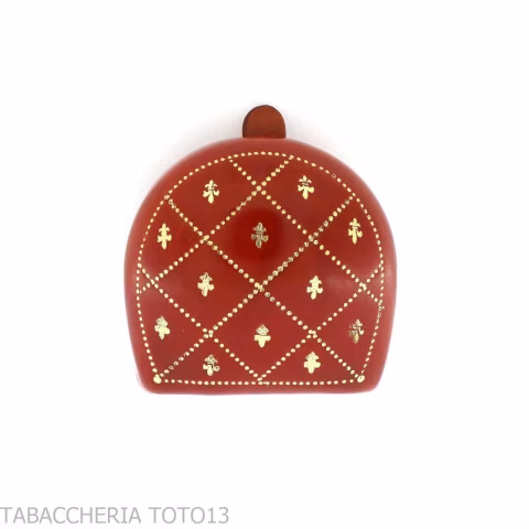 Porte-monnaie en cuir coloré avec lis de Florence - Cadeaux - Cuir florentin