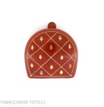 Cartera de tacón en piel de color con lirio de Florencia - Regalos