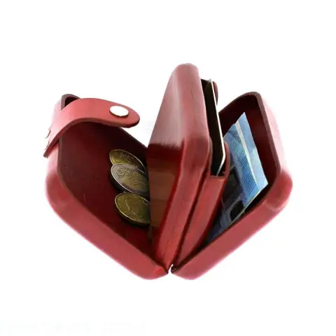 Giramondo portamonete e porta carte di credito in cuoio fiorentino colorato - Articoli regalo