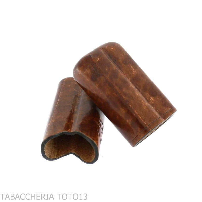 Portasigari da tasca in cuoio fiorentino colorato per 2 mezzi toscani - Peroni Firenze
