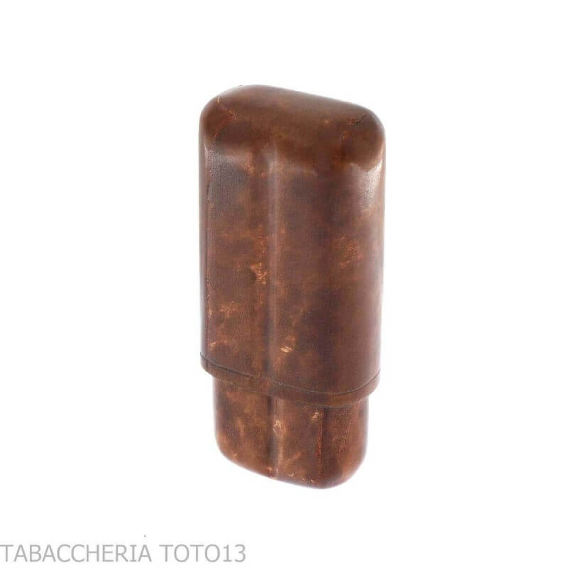 Estuche de puros de bolsillo en cuero florentino de color para 2 cigarros medio toscanos - Peroni Firenze