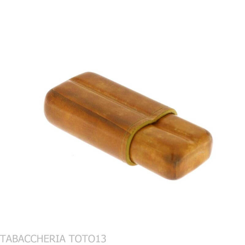 Pocket cigar case in colored Florentine leather for 2 half Tuscan cigars - Peroni Firenze
