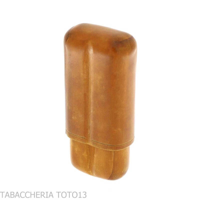 Portasigari da tasca in cuoio fiorentino colorato per 2 mezzi toscani - Peroni Firenze