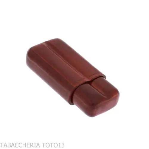 Étui à cigares de poche en cuir florentin coloré pour 2 demi-cigares toscans - Accessoires pour cigares toscans - Cuir floren