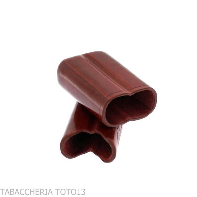 Portasigari da tasca in cuoio fiorentino colorato per 2 mezzi toscani - Peroni Firenze