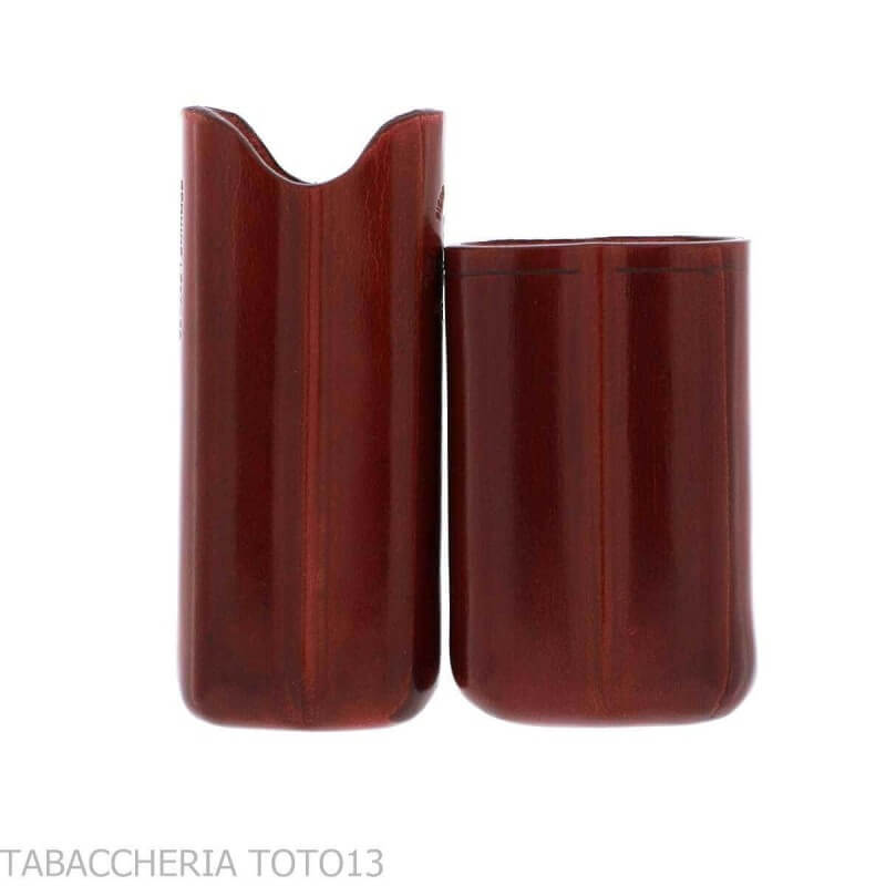 Portasigari da tasca in cuoio fiorentino colorato per 2 mezzi toscani - Peroni Firenze