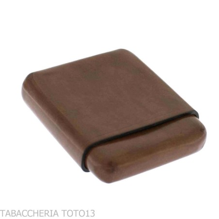 Etui à cigares de poche en cuir marron florentin lisse - Accessoires pour cigares toscans - Cuir florentin