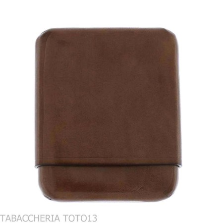 Pocket cigar case in smooth Florentine brown leather - Accessories for Tuscan Cigars - Florentine leather
