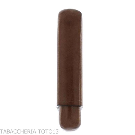 Etui à cigares de poche en cuir marron florentin lisse - Accessoires pour cigares toscans - Cuir florentin
