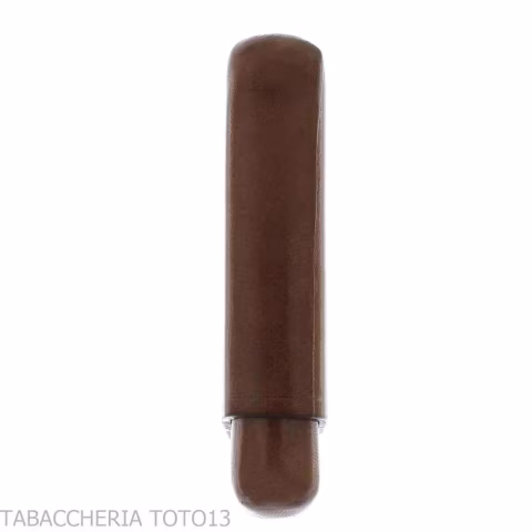 Portasigari da tasca in cuoio fiorentino liscio color marrone - Accessori Per Sigari Toscano