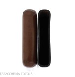 Etui à cigares de poche en cuir marron florentin lisse - Accessoires pour cigares toscans - Cuir florentin