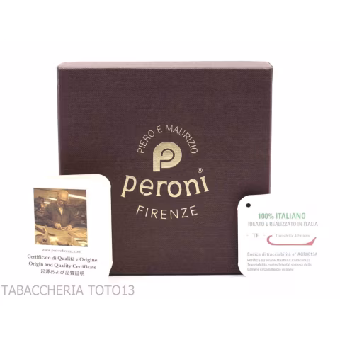Portasigari da tasca in cuoio fiorentino liscio color marrone - Accessori Per Sigari Toscano
