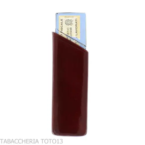 Estuche para cajetilla de cigarrillos con corte oblicuo en piel florentina de color - Accesorios Para Cigarrillos y Laminado