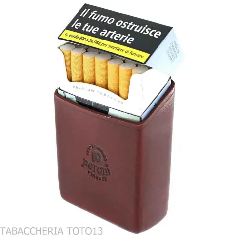 Etui für Zigarettenschachtel mit schrägem Schnitt aus farbigem Florentiner Leder - Zubehör Für Zigaretten Und Rolling