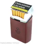 Estuche para cajetilla de cigarrillos con corte oblicuo en piel florentina de color - Accesorios Para Cigarrillos y Laminado
