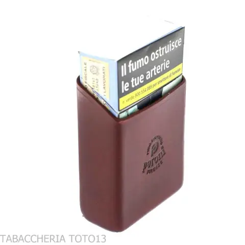 Etui für Zigarettenschachtel mit schrägem Schnitt aus farbigem Florentiner Leder - Zubehör Für Zigaretten Und Rolling