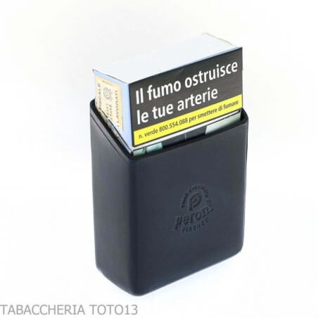 Case for pack of cigarettes with oblique cut in colored Florentine leather Peroni Firenze Cigarette case