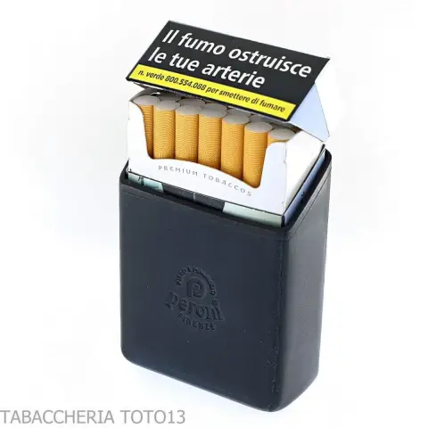 Etui für Zigarettenschachtel mit schrägem Schnitt aus farbigem Florentiner Leder - Zubehör Für Zigaretten Und Rolling