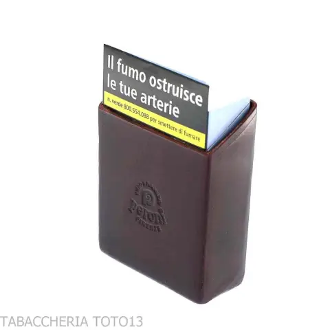 Etui für Zigarettenschachtel mit schrägem Schnitt aus farbigem Florentiner Leder - Zubehör Für Zigaretten Und Rolling