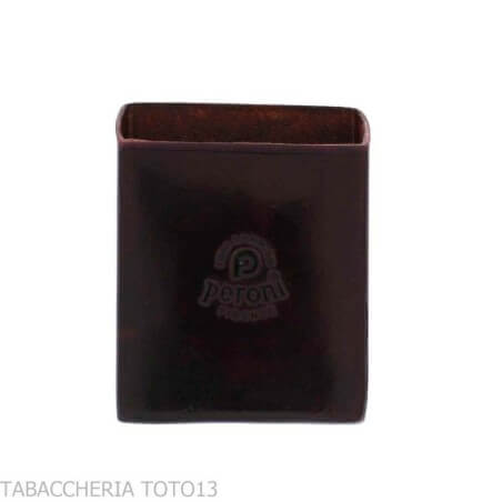 Case for pack of cigarettes with oblique cut in colored Florentine leather Peroni Firenze Cigarette case