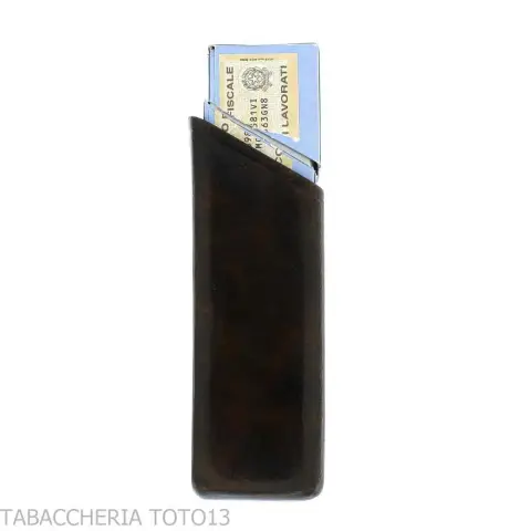Estuche para cajetilla de cigarrillos con corte oblicuo en piel florentina de color - Accesorios Para Cigarrillos y Laminado