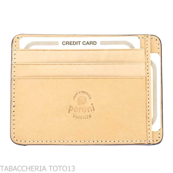 Credit card holder in colored Florentine leather