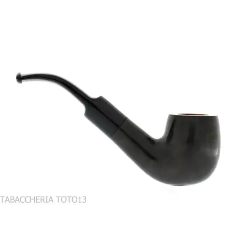 Pipe à tabac de billard courbe en bruyère noire flammée - Pipe Pour le Tabac - Racine naturelle