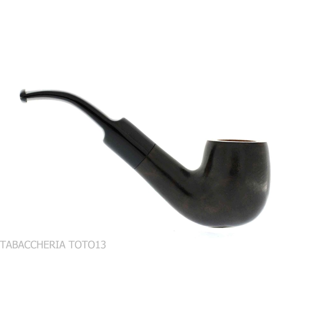 Pipa de tabaco de billar curvada en brezo oscuro flameado - Pipas de Tabaco