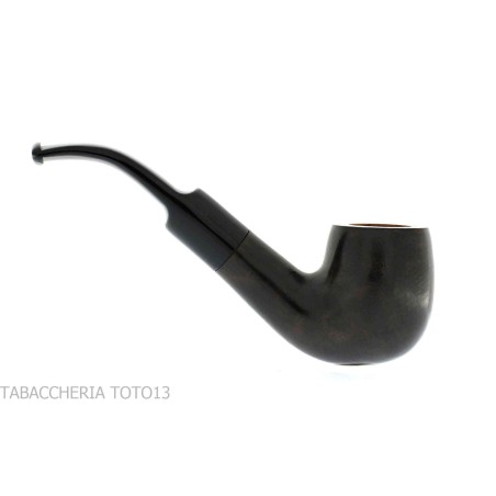 Pipe à tabac de billard courbe en bruyère noire flammée - Pipe Pour le Tabac - Racine naturelle
