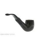 Pipa Billiard curva in radica scura fiammeggiata - Pipe