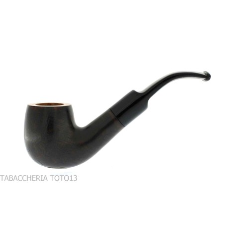 Pipe à tabac de billard courbe en bruyère noire flammée - Pipe Pour le Tabac - Racine naturelle