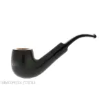 Pipa Billiard curva in radica scura fiammeggiata - Pipe