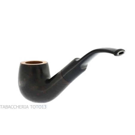 Pipe à tabac de billard courbe en bruyère noire flammée - Pipe Pour le Tabac - Racine naturelle