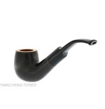 Pipa de tabaco de billar curvada en brezo oscuro flameado - Pipas de Tabaco