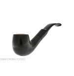 Pipe à tabac de billard courbe en bruyère noire flammée - Pipe Pour le Tabac - Racine naturelle