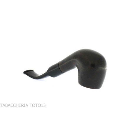 Curved billiard tobacco pipe in flamed dark briar - Tobacco Pipes - Natural root