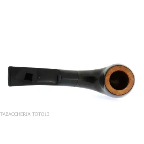 Pipa Billiard curva in radica scura fiammeggiata - Pipe